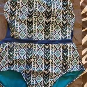 Blue printed swimsuit